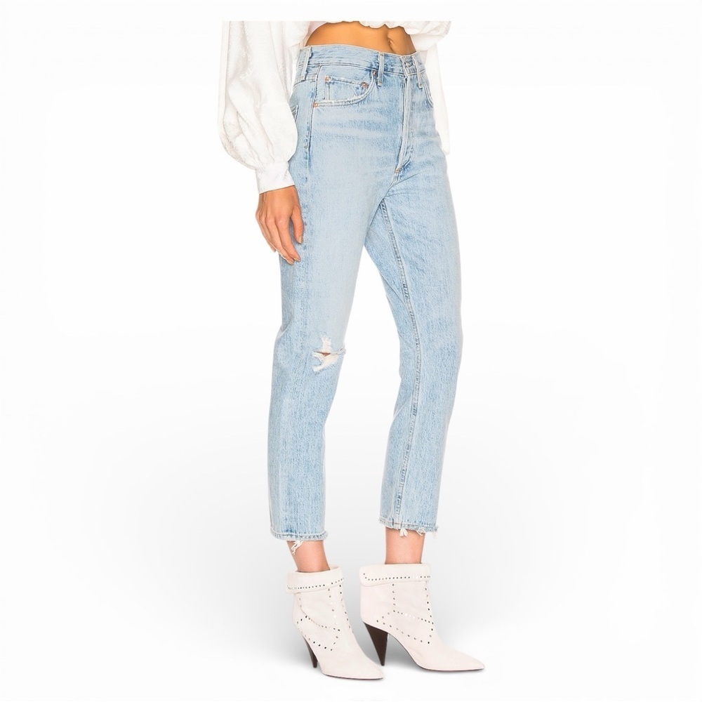 AGOLDE Riley High Rise Straight Crop Jeans Shatter Light Wash | Size 26​​